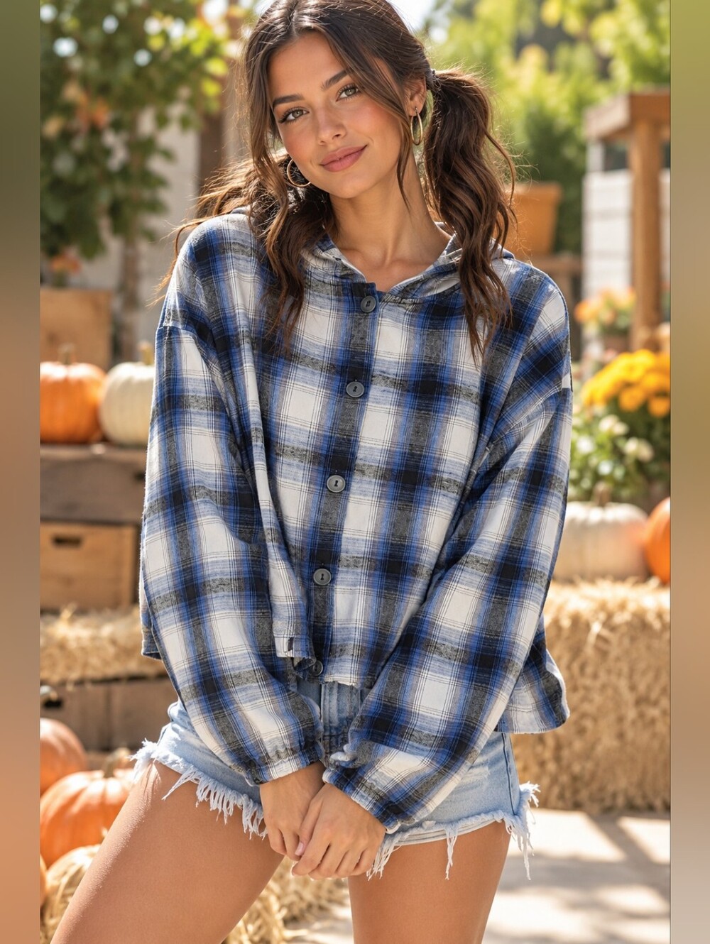Byer California Blue and Black Plaid Shirt